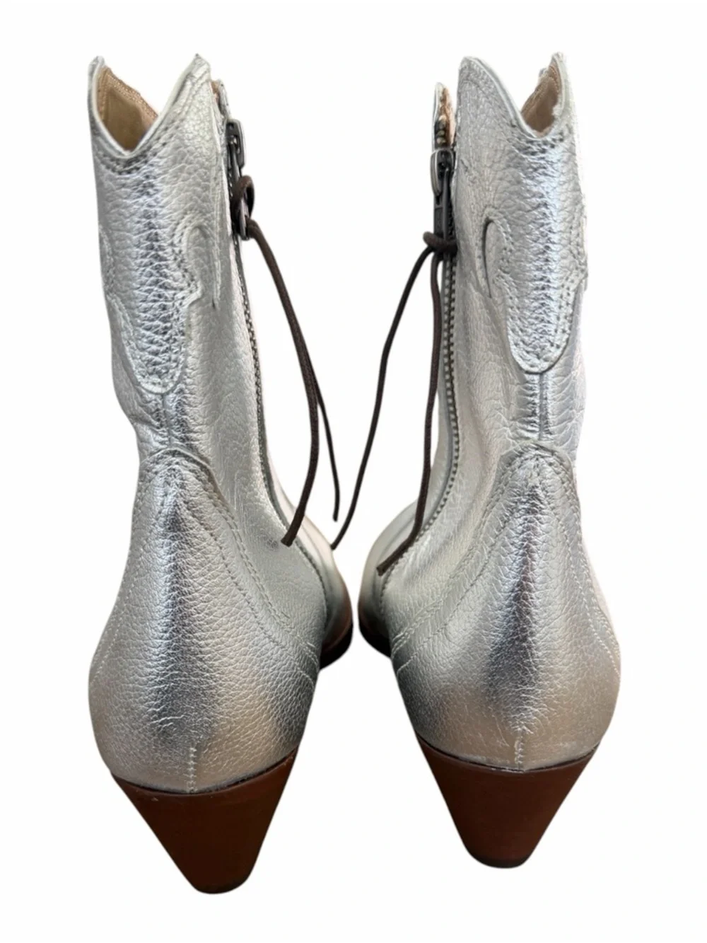 Silver Western Ankle Boot - Women